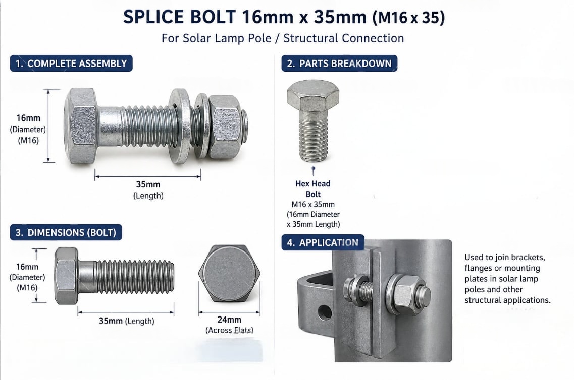 SPLICE BOLT  M16 x 35