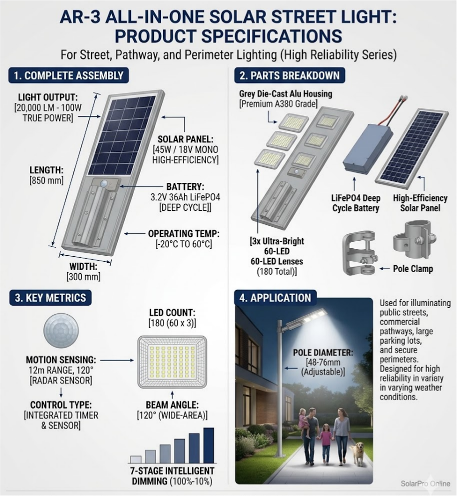 ML-SS-AR-3 SOLAR STREET LIGHT AR-3